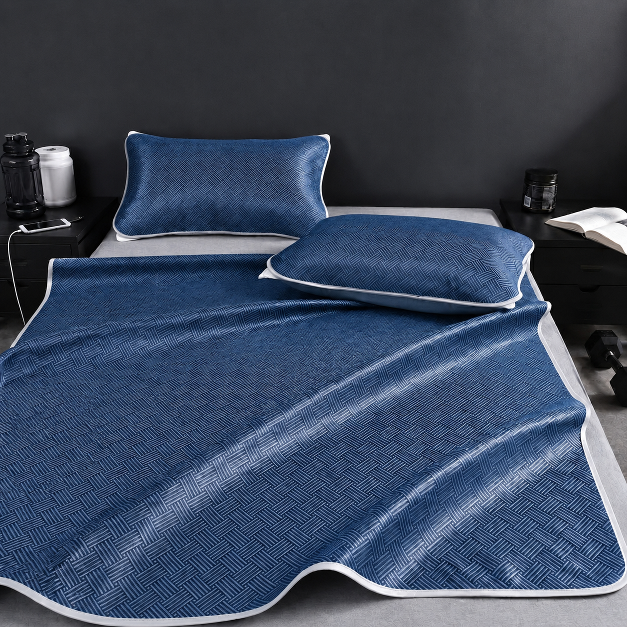 SleepStrong Cooling Sheets Deep Blue